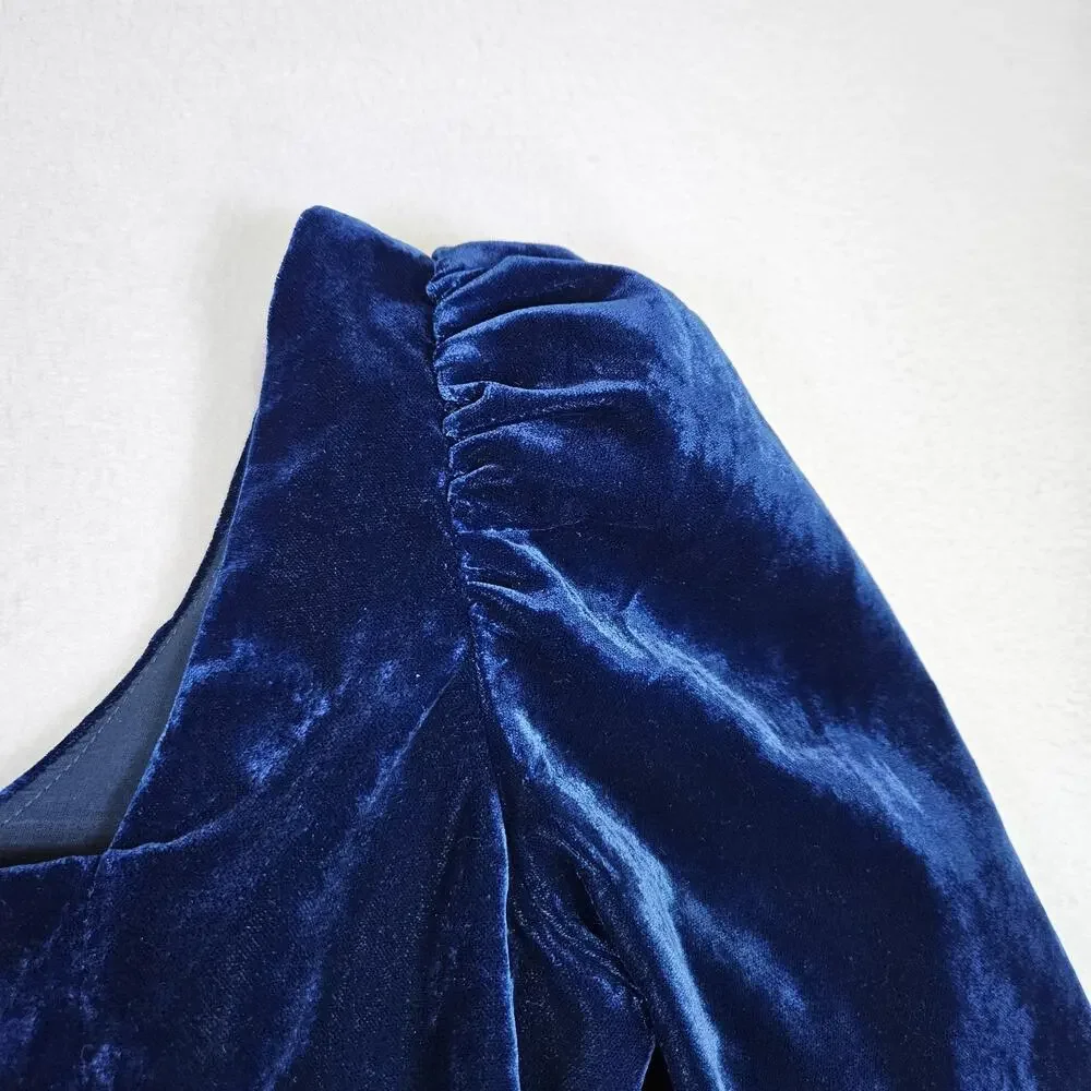 Tuckernuck Hyacinth House Sue Blouse S Velvet Regency Sweetheart Puff Sleeve